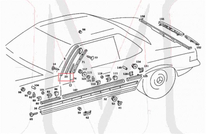 PILLAR POST DOOR GLASS SEAL LEFT